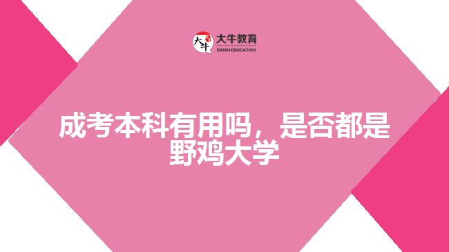 成考本科有用嗎，是否都是野雞大學(xué)