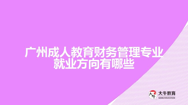 廣州成人教育財(cái)務(wù)管理專業(yè)就業(yè)方向有哪些