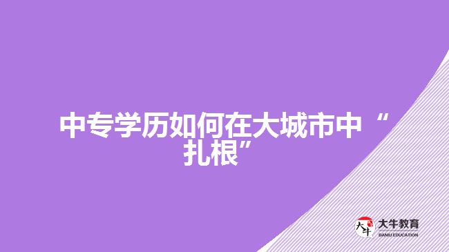 中專學(xué)歷如何在大城市中“扎根”