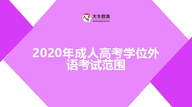 2020年成人高考學(xué)位外語考試范圍