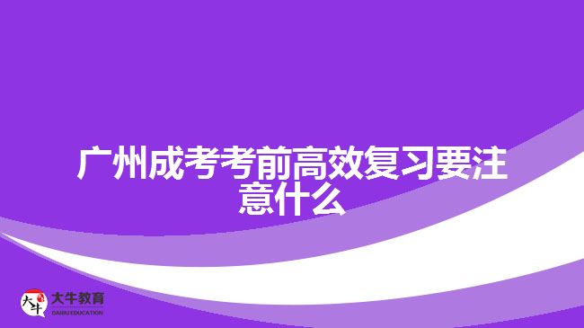 廣州成考考前高效復習要注意什么