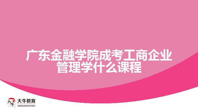 廣東金融學(xué)院成考工商企業(yè)管理學(xué)什么課程