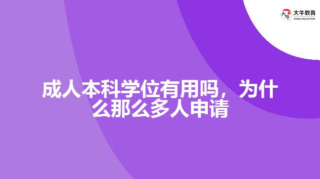 成人本科學位有用嗎，為什么那么多人申請