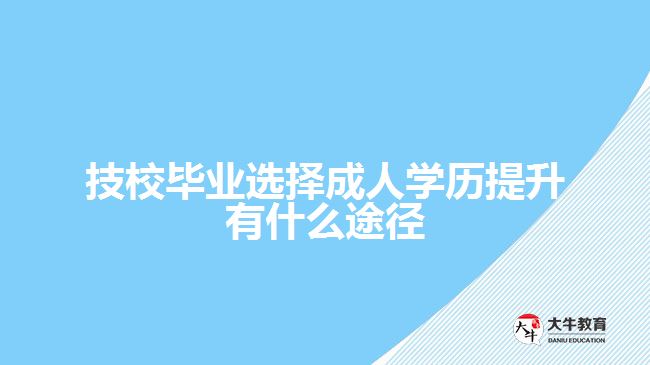 技校畢業(yè)選擇成人學歷提升有什么途徑