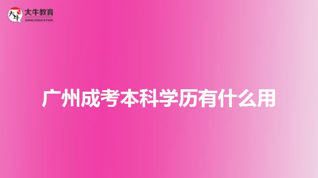 廣州成考本科學歷有什么用