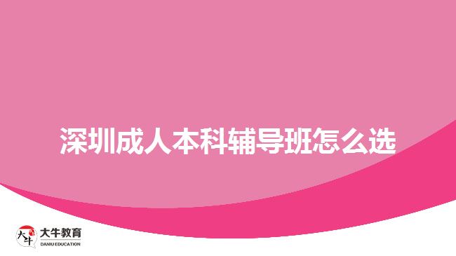 深圳成人本科輔導班怎么選