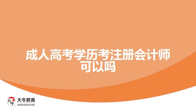 成人高考學(xué)歷考注冊(cè)會(huì)計(jì)師可以嗎