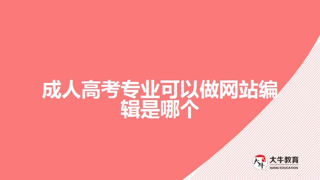 成人高考專業(yè)可以做網站編輯是哪個