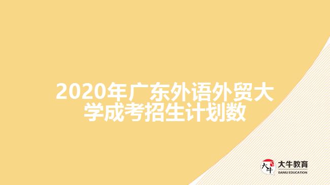 2020年廣東外語外貿大學成考招生計劃數(shù)