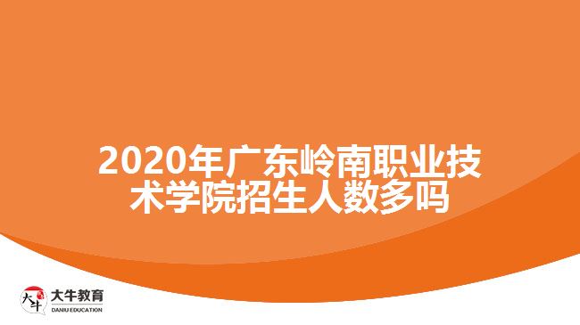 2020年廣東嶺南職業(yè)技術(shù)學(xué)院招生人數(shù)多嗎