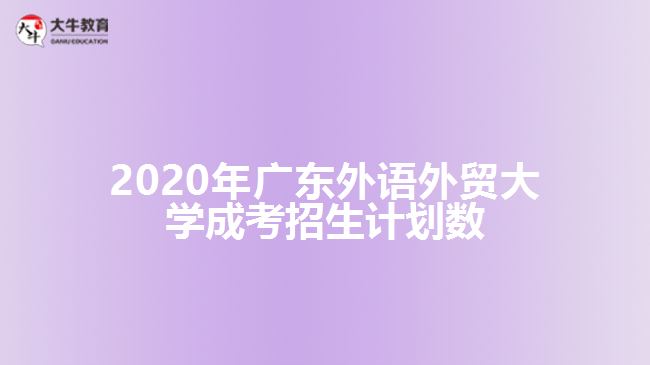 2020年廣東外語外貿(mào)大學(xué)成考招生計(jì)劃數(shù)