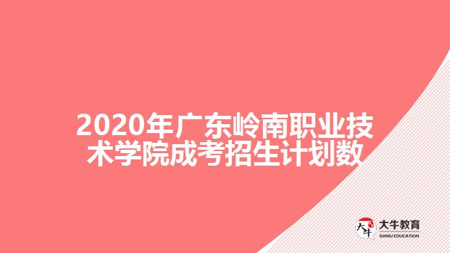 2020年廣東嶺南職業(yè)技術(shù)學(xué)院成考招生計(jì)劃數(shù)