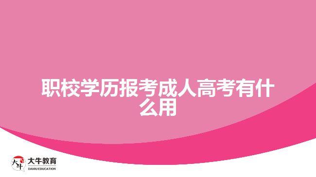 職校學(xué)歷報考成人高考有什么用