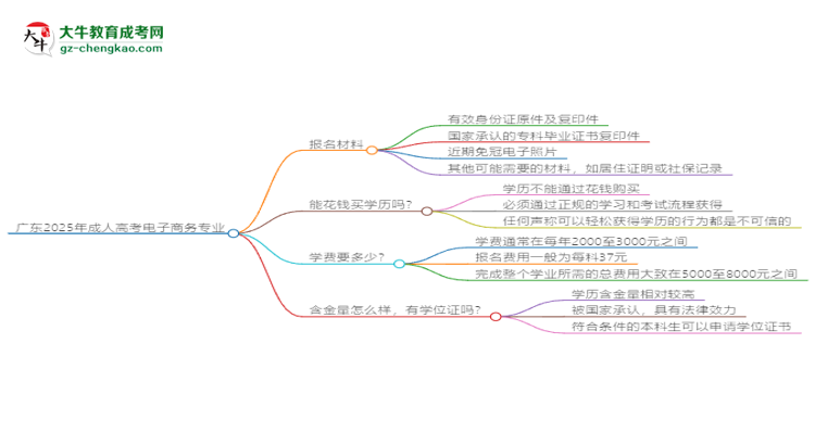廣東2025年成人高考電子商務(wù)專業(yè)學(xué)歷能考公嗎？思維導(dǎo)圖