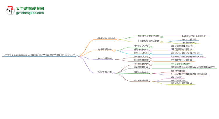 廣東2025年成人高考電子信息工程專業(yè)：校本部與函授站優(yōu)缺點(diǎn)分析思維導(dǎo)圖