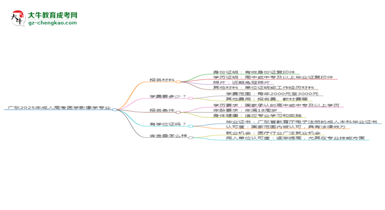 廣東2025年成人高考醫(yī)學(xué)影像學(xué)專業(yè)學(xué)歷能考公嗎？思維導(dǎo)圖