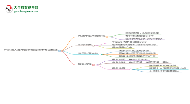 廣東成人高考醫(yī)學(xué)檢驗技術(shù)專業(yè)需多久完成并拿證？（2025年新）思維導(dǎo)圖