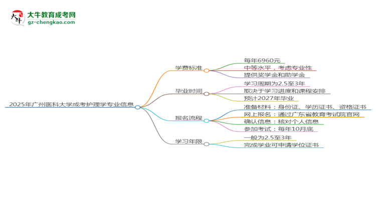 2025年廣州醫(yī)科大學(xué)成考護(hù)理學(xué)專業(yè)最新學(xué)費(fèi)標(biāo)準(zhǔn)多少思維導(dǎo)圖