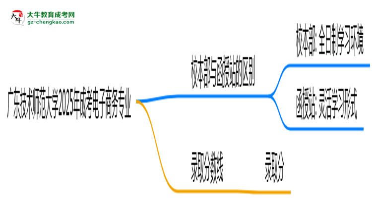 廣東技術(shù)師范大學(xué)2025年成考電子商務(wù)專業(yè)校本部和函授站哪個(gè)更好？思維導(dǎo)圖