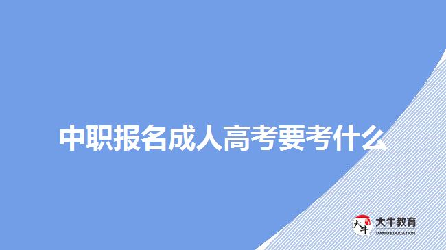 中職報名成人高考要考什么