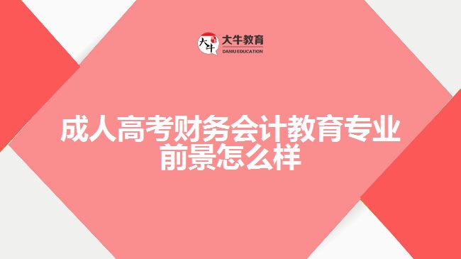 成人高考財務(wù)會計教育專業(yè)前景怎么樣