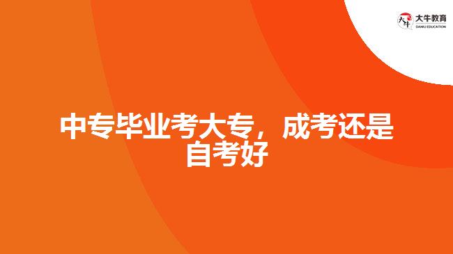 中專畢業(yè)考大專，成考還是自考好