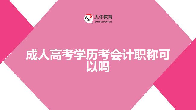 成人高考學(xué)歷考會計(jì)職稱可以嗎