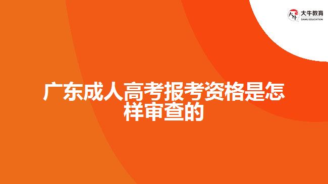 廣東成人高考報(bào)考資格是怎樣審查的