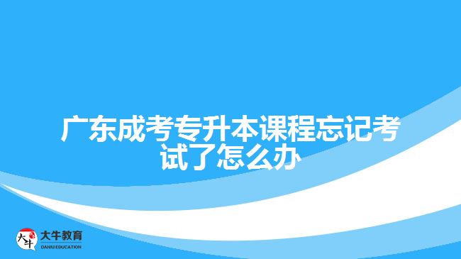 廣東成考專升本課程忘記考試了怎么辦