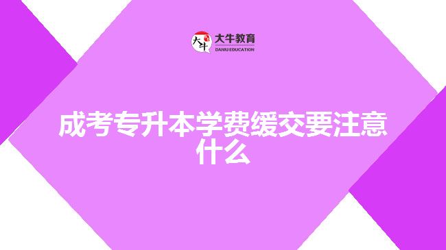 成考專升本學(xué)費緩交要注意什么