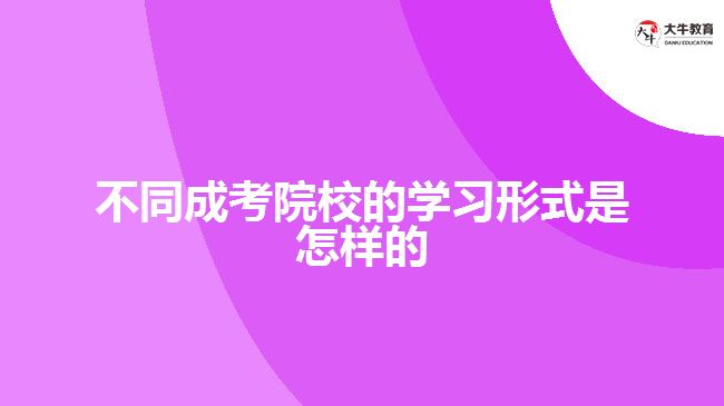 不同成考院校的學(xué)習(xí)形式是怎樣的