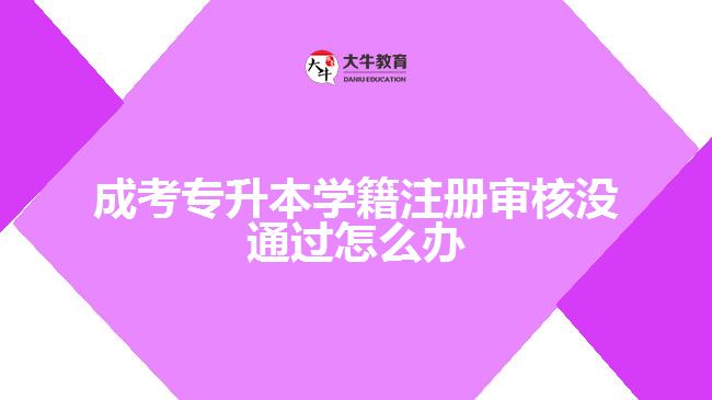 成考專升本學籍注冊審核沒通過怎么辦