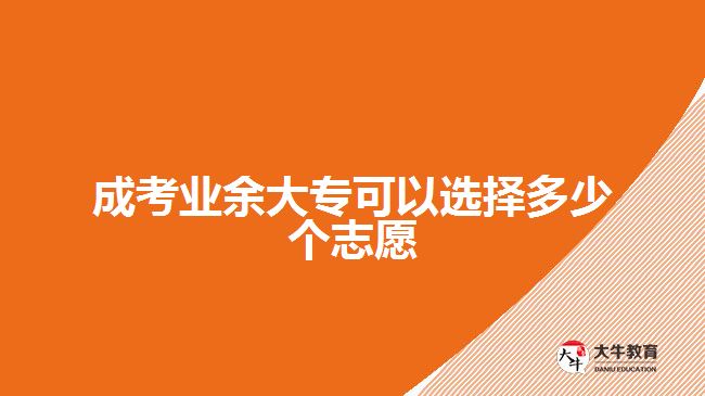 成考業(yè)余大?？梢赃x擇多少個志愿