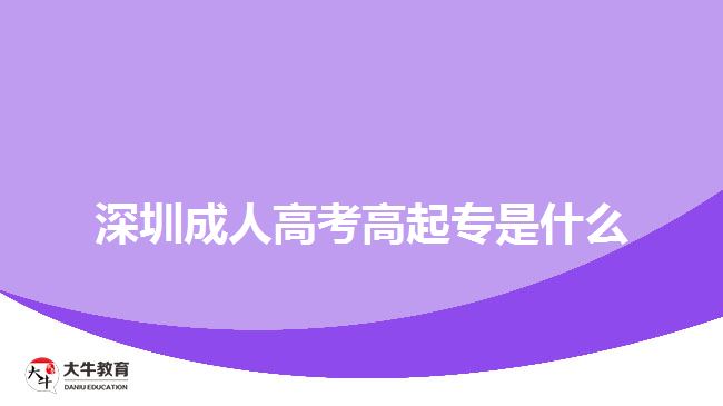 深圳成人高考高起專是什么