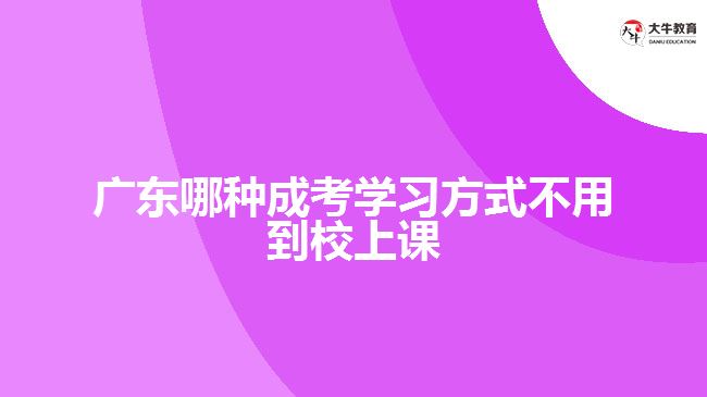 廣東哪種成考學習方式不用到校上課