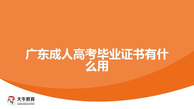 廣東成人高考畢業(yè)證書有什么用