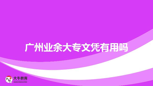 廣州業(yè)余大專文憑有用嗎