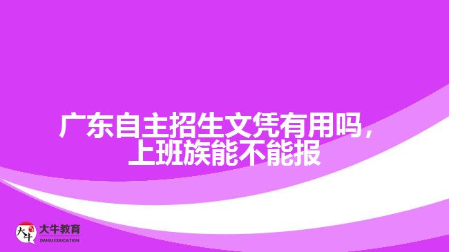 廣東自主招生文憑有用嗎，上班族能不能報