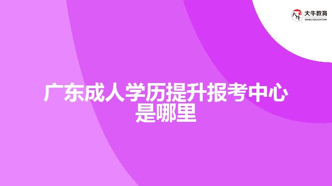 廣東成人學(xué)歷提升報(bào)考中心是哪里