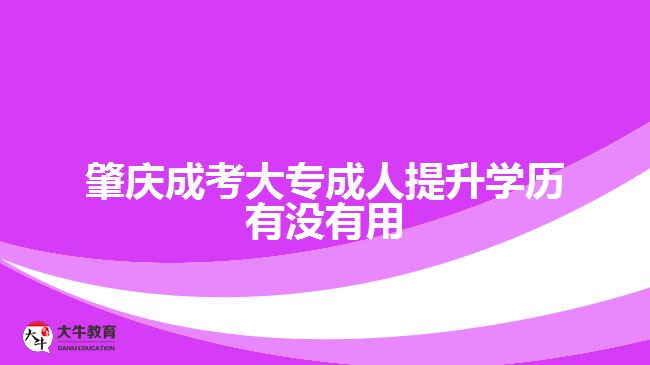 肇慶成考大專成人提升學歷有沒有用