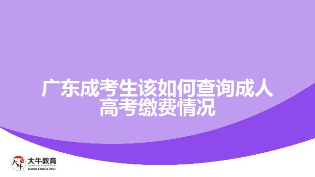 廣東成考生該如何查詢成人高考繳費情況