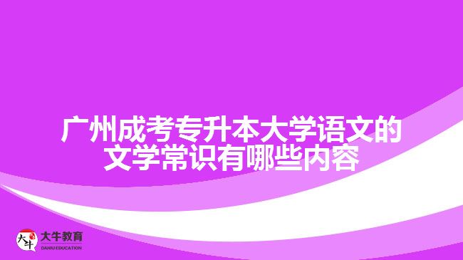 廣州成考專升本大學(xué)語文的文學(xué)常識有哪些內(nèi)容