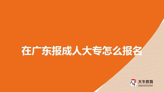 在廣東報成人大專怎么報名