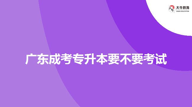 廣東成考專升本要不要考試