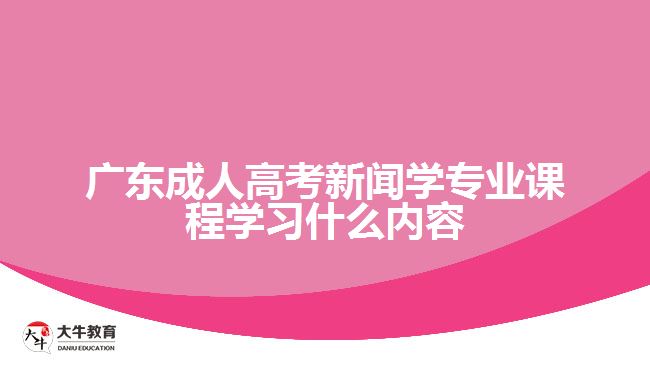 廣東成人高考新聞學專業(yè)課程學習什么內容