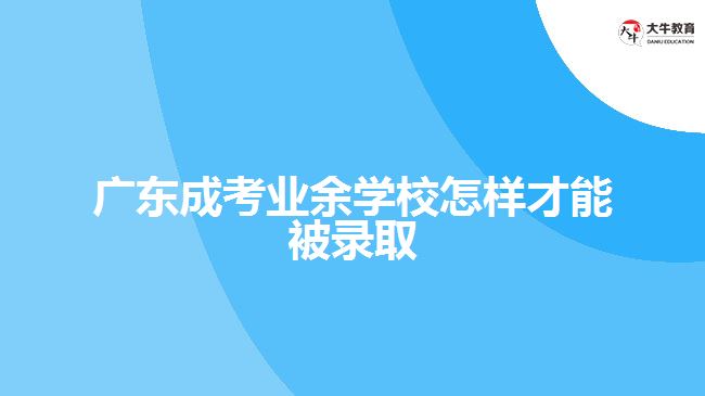 廣東成考業(yè)余學(xué)校怎樣才能被錄取