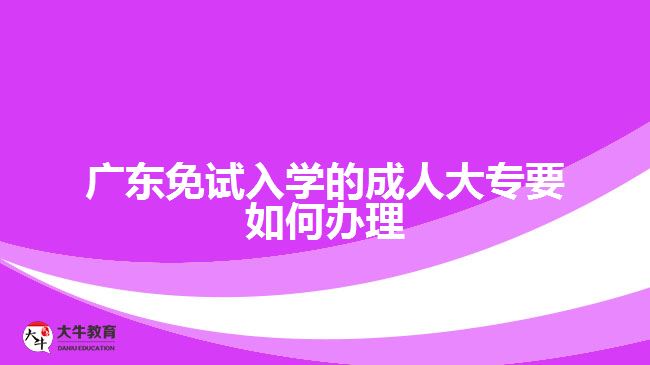 廣東免試入學的成人大專要如何辦理