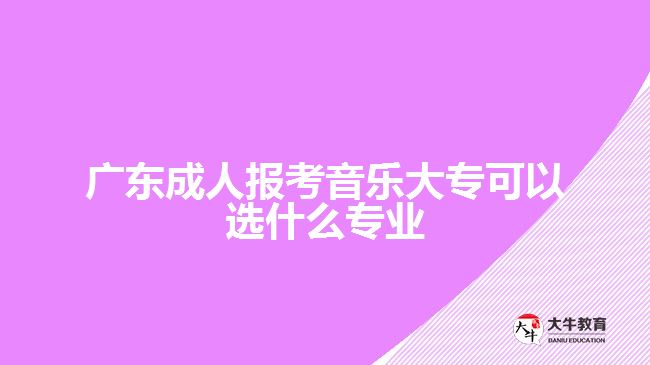 廣東成人報考音樂大?？梢赃x什么專業(yè)