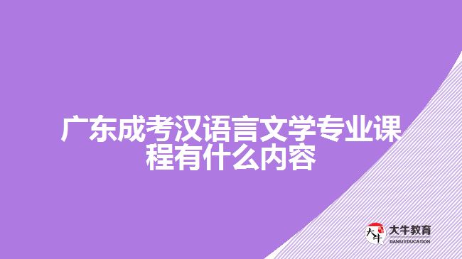 廣東成考漢語(yǔ)言文學(xué)專業(yè)課程內(nèi)容