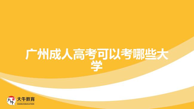 廣州成人高考可以考哪些大學(xué)